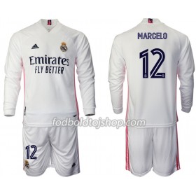 Real Madrid Marcelo 12 Børn Hjemme Fodboldsæt 2020-21 L/S (+ Korte bukser)